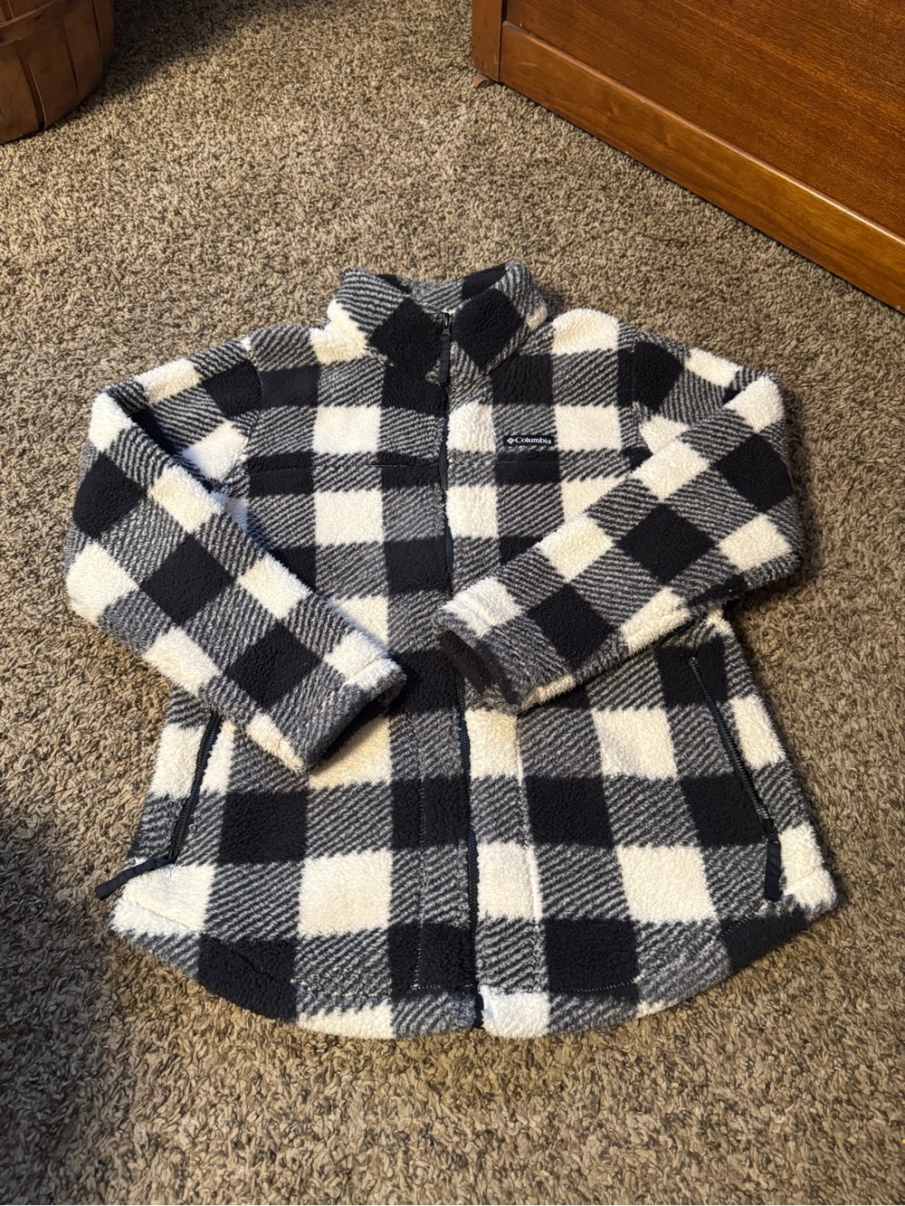 Columbia Black & white Check Sherpa Jacket - Picture 1 of 2